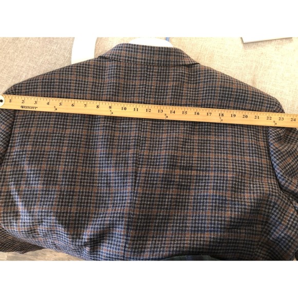 Stafford Blazer Mens 54 Blue Wool Plaid Tweed Sport Coat Jacket Classic Fit - Picture 11 of 11
